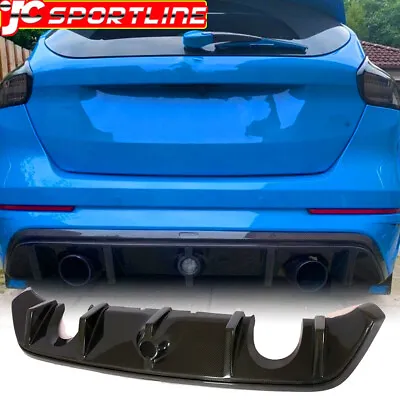 Fits Ford Focus RS MK3 Hatchback 2016-18 REAL CARBON Rear Bumper Diffuser Lip  • $403.74