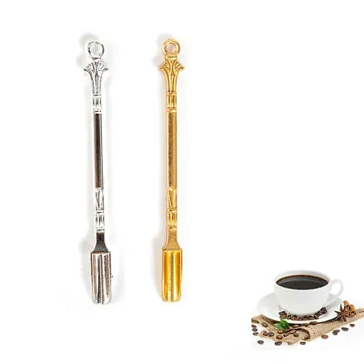 1Pcs Stainless Steel  Mini Scoop With Ring Gold Spoon Stir In Coffee Or Tea • $2.16