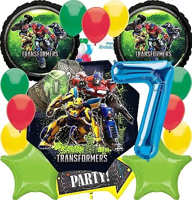 Anagram Transformers Birthday Party Foil Balloon Bouquet Set 7th Birthday • $20.99