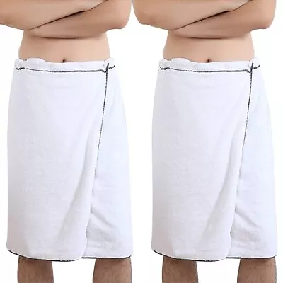 	2pc Mens Adjustable Shower Wrap Bath Towel With Snap Closure 27 X 55 Inch	 • $35.05