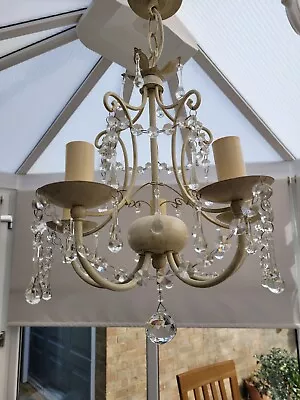 £20 • Buy Laura Ashley Chandelier Lavenham 5 Arm Ceiling Fixing With Crystal Droplets