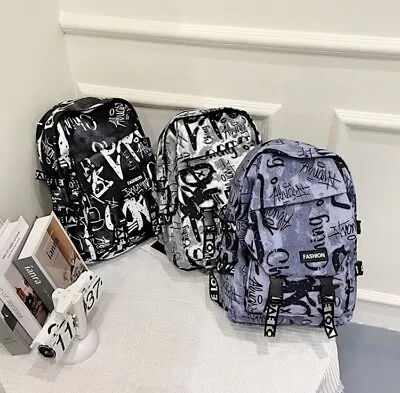 Chic Graffiti Large Waterproof Hiking Travel Causal Laptop School Backpack Bag • $29.95