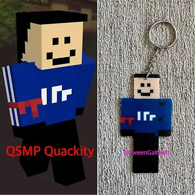 QSMP Quackity SMP Minecraft Skin Keychain / Magnet / Pin / Sprite Perler DSMP • $8
