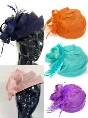 £24.99 • Buy Sinamay Fascinator Pillbox Hat Wedding Races Party Headpiece