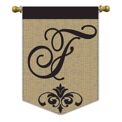 Elegant Monogram Burlap Garden Flag • $30.56
