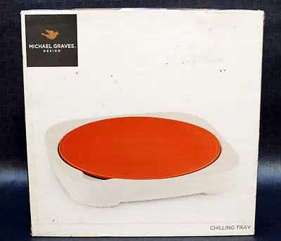 Michael Graves Design Alessi Line Chilling Tray Porcelain Gel Ice - Orange White • $26.95