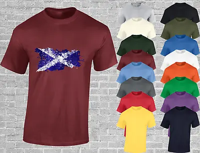 Scotland Paint Splash Mens T Shirt Scottish Football Rugby Fan Gift Present Idea • £8.99