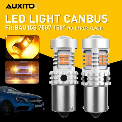 2X BAU15S 7507 LED Turn Signal Light Amber Canbus No Hyper Flash Error Free EDO • $18.89