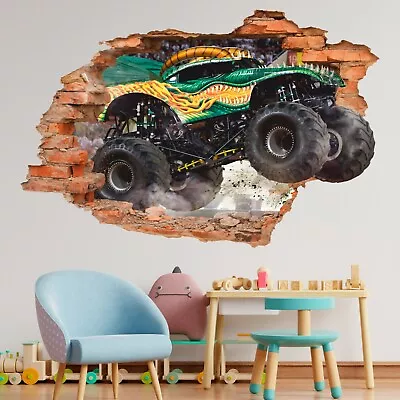 Monster Truck Wall Decal Big Truck Wall Sticker Wall Decor Dragon Truck Race • $24.95