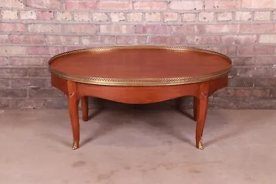 Baker Furniture French Louis XV Mahogany And Brass Coffee Table • $1695