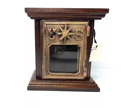 Antique US Post Office Box Door Bank Mahogany US Star Circa 1906 #1 Size • $110