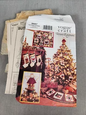 Vogue Craft Pattern 9687 American Christmas Tree Skirt Stockings Ornaments CUT • $6.95