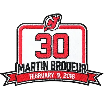 Martin Brodeur Retirement Ceremony New Jersey Devils Jersey #30 Goalie Patch • $7.95