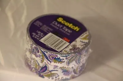$14.99 • Buy Scotch Duct Tape 1.88 In X 10 Yds New Sealed Single Roll Purple Paisley  Design