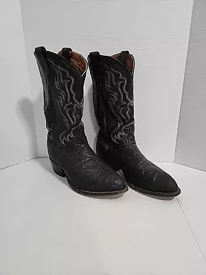 TONY LAMA Mens Size 9 Black Leather Cowboy Western Boots • $49.50
