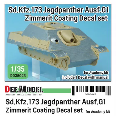 DEF Model 1/35 Jagdpanther Ausf.G1 Zimmerit Coating Decal Set For Academy Kit • $14.12