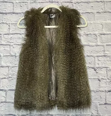 DIVIDED By H&M Open Lined Faux Fur Vest With 2 Discreet Front Pockets - Size 2 • $40