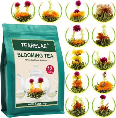 $14.99 • Buy TEARELAE Blooming Tea Flowers 12pcs Individually Sealed Flowering Tea Balls