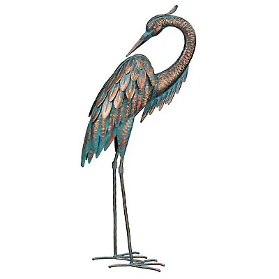 Copper Patina Heron Garden Sculpture • £32.78