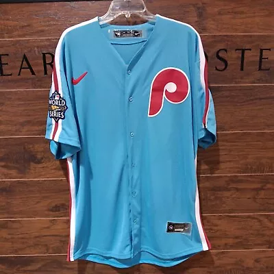 NIKE PHILADELPHIA PHILLIES MIKE SCHMIDT Blue Cooperstown Collection Jersey 2XL • $186.15