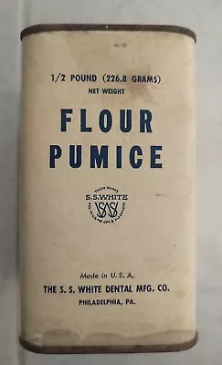 Vtg Flour Pumice ~S.S.White Dental Mfg~1/2 Pound Metal Container W/Some Contents • $21.99