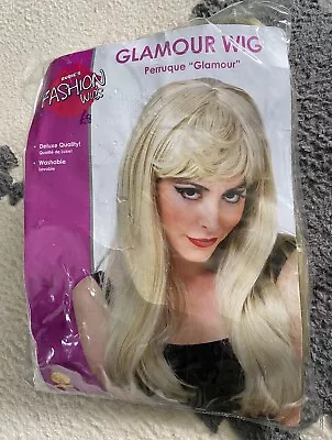 Rubies Glamour Wig. Fashion Fancy Dress Long Blonde Wig With Fringe. New. • £10.95