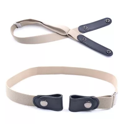 Unisex Adjustable Invisible Belt Buckle-Free Elastic Thin Waistband • $5.31