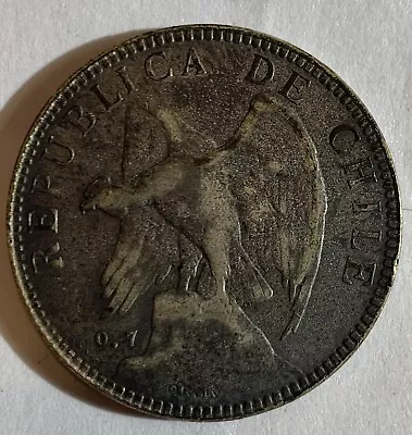 Chile 1905 Silver UN PESO Coin XF • $45