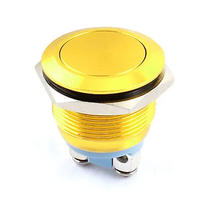 Momentary 19mm Golden Anti-vandal Stainless Steel Push Button Switch Flat Top • £2.80