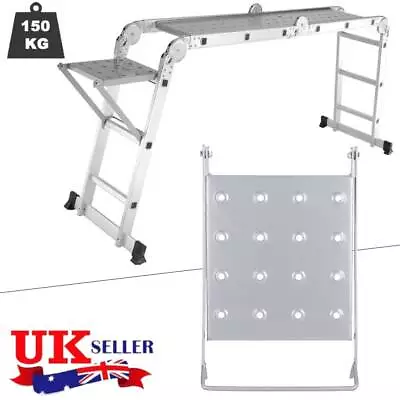 Folding Work Platform Ladder Work Ladder Work Step Heavy Duty Bearing 150 KG • £17.85