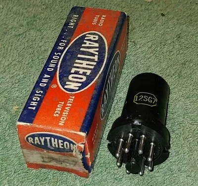 $14.50 • Buy Vtg NOS/NIB RAYTHEON 12SG7 Black Case VACUUM TUBE Tests 100% STRONG TUBE!