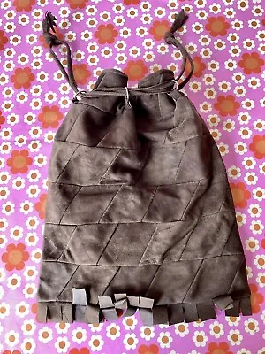 £8 • Buy Vintage Tan Brown Suede Boho Western Fringe Tassel Crossbody Bag