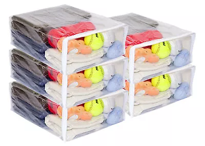 5-Pack Clear Vinyl Zippered Storage Bags 15 X 18 X 6 Inch • $17.99