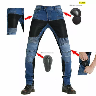 Motorcycle Riding Jeans Fall-resistant Kneepad Pants Racing Trousers Mesh Style • $88.97