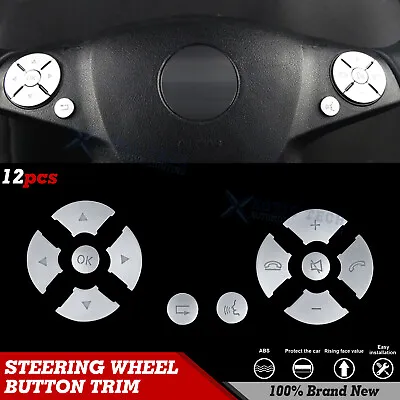 For Mercedes-Benz C E S Class W204 W212 Silver Steering Wheel Button Cover Trims • $20.99