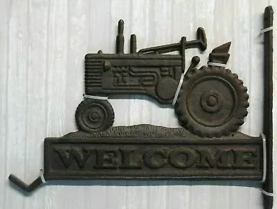 NEW Red Shed Cast Iron Welcome Sign TRACTOR Exterior Plant Holder • $27.99