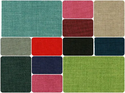 Plain Soft Linen Look Fabric Designer Curtain Sofa Cushion Material Upholstery. • £21.97