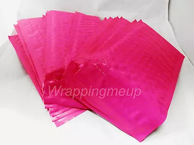 12 Assorted Sizes 8.5x12 6x9 And 4x8 Hot Pink Poly Bubble Mailers 4 Of Each • $12.95