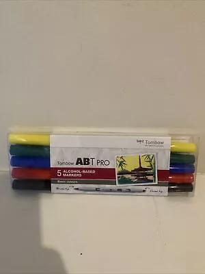 Tombow ABT PRO Alcohol Markers Basic Colours (Pack Of 5) Brush & Chisel  • $8.89