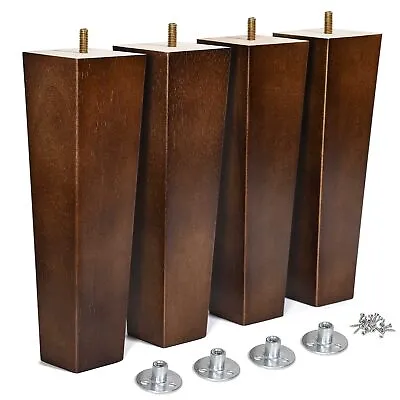 Wood Furniture Legs 10 Inch Cabinet Legs Set Of 4 Square Replacement Legs Brown  • $34.99