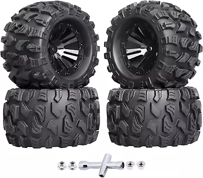 2.8″ 12Mm Hex 1/10 Scale RC Truck Tires And Wheels For Traxxas Rustler 4X4 VXL S • $54.99