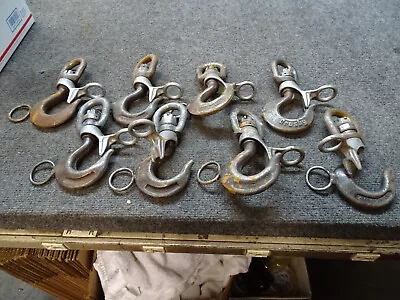 $199.99 • Buy Lot Of 8 AB Chance Crosby Chicago Swivel Hooks 1/2, 1 1/2T,