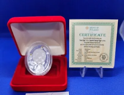 2012❣️ NIUE  Swan Egg  $1 IMPERIAL FABERGE EGGS Proof Silver Coin W/ Swarovski💥 • $69.95
