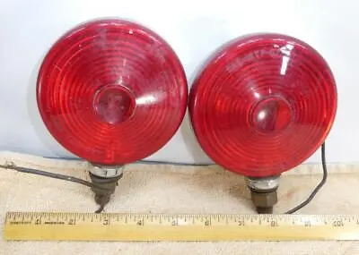 Vintage Pair Dietz ISTP-67 Brake Lights Lollipop Style Red Lens 276 Rat Rod • $24.95