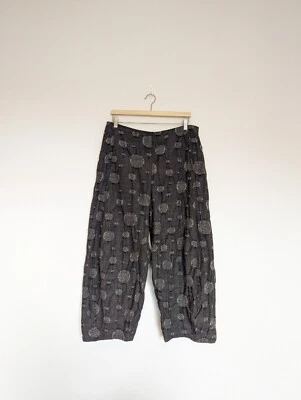 £109.99 • Buy OSKA Balloon Wide Leg Trousers Linen Size 3 / UK 14 Lagenlook Grey Polkadot Wool