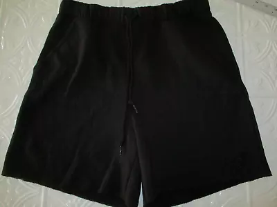 Victoria's Secret PINK Campus Shorts Raw Hem Black Jersey Fleece Size M • $19