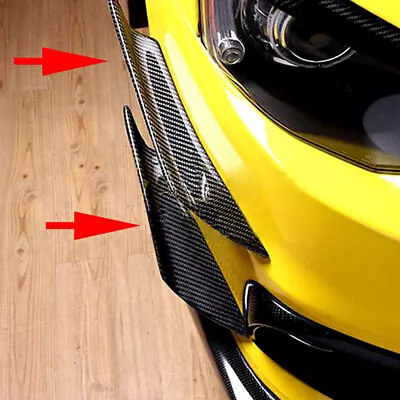 4X Carbon Fiber Car Accessories Bumper Fin Canard Splitter Diffuser Spoiler Lip • $25.01