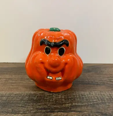 Vintage Jack-O-Lantern Figural Shaped Candle Halloween Pumpkin 4  X 4  UNUSED • $8.99