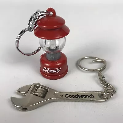 Vintage KEYCHAIN Key Ring Lot GM GOODWRENCH Wrench COLEMAN Red Lantern Light-Up • $26.50