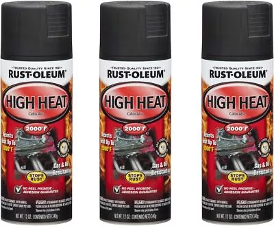 HIGH HEAT Flat Black Automotive Spray Paint Oil Resistant Exhaust Engine Enamel • $74.76